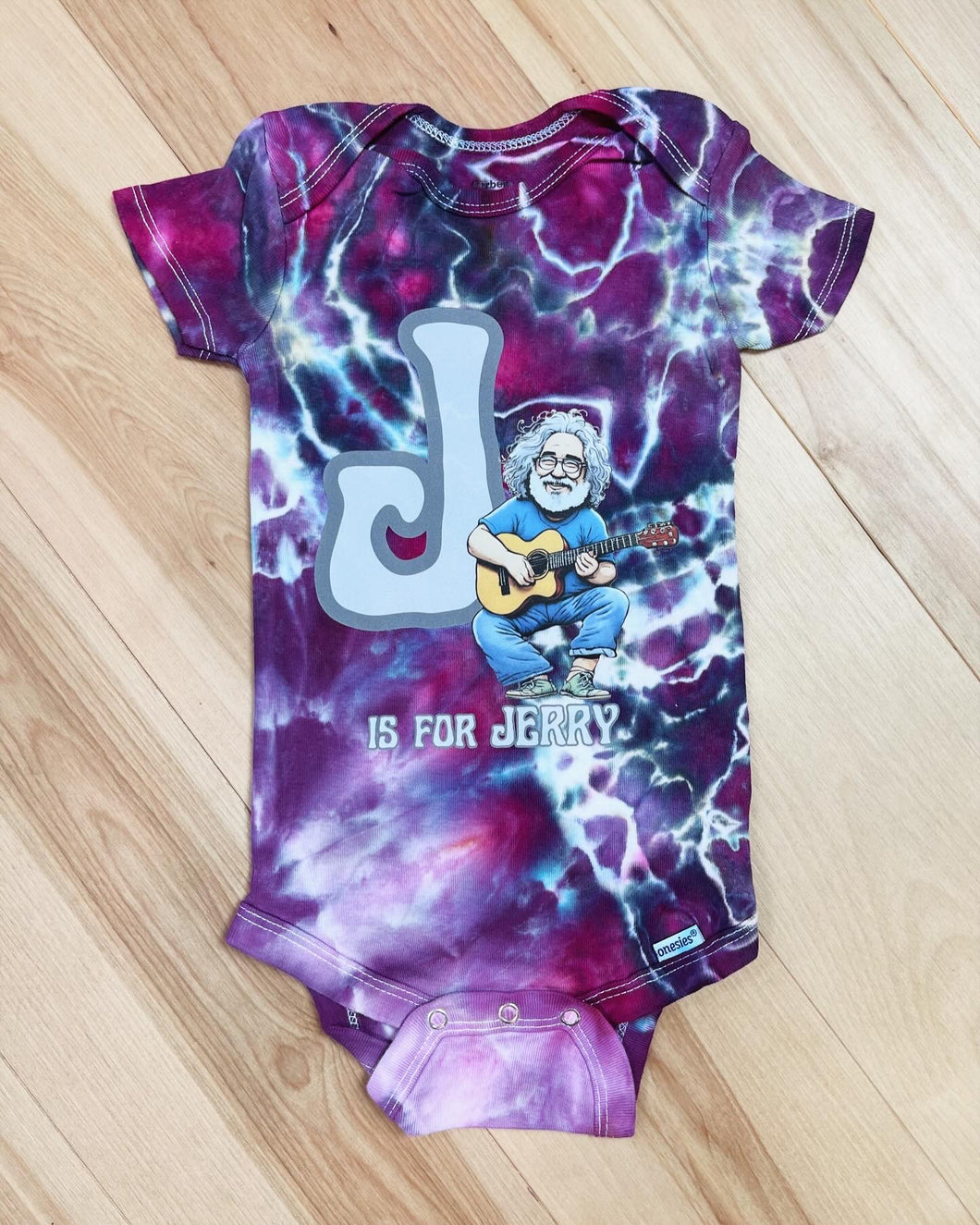 J is for Jerry Tie Dye Onesie - 18 months