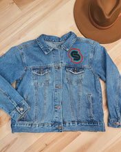 Load image into Gallery viewer, STS9 Tribal Fringy Denim Jacket - ONE Ladies size Small Left!