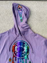 Load image into Gallery viewer, Rock N Roll Phish / Velvet Underground Drippy Tie Dye Purple Dancing Skeleton Hoodie