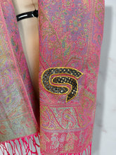 Load image into Gallery viewer, Sparkly Deep Pink and Teal STS9 Paisley Pashmina