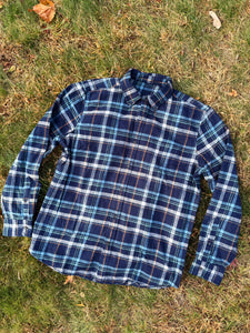 Dire Wolf Shades Of Blue Striped Grateful Flannel - ONE Size L and XL left!