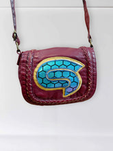 Load image into Gallery viewer, Little STS9 Burgundy Faux Leather and Honeycomb Crossbody Show Bag