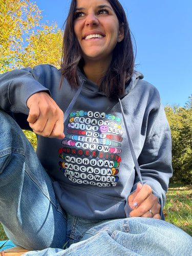 Goose Friendship Bracelet Storm Blue Hoodie - Unisex Small>2XL