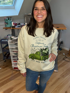 California Christmas Trees Cannabis Crewneck Grateful Sweatshirt - Size S>2XL