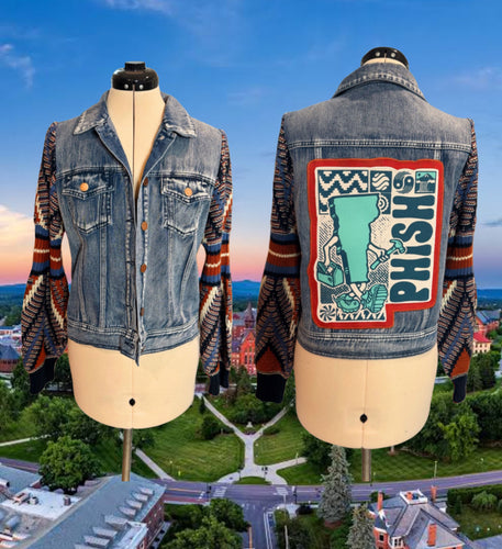 Phish From Vermont Denim Sweater Sleeve Jacket - Fits a Size Small OR Medium