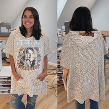 Load image into Gallery viewer, Janis Joplin Hooded Mosaic Pocket Poncho - One size fits all! (Only ONE Made!)