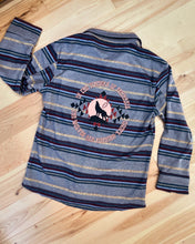 Load image into Gallery viewer, Suuuuper Soft Striped Dire Wolf Grateful Dead Flannel Shirt - One Men’s Size XL left!