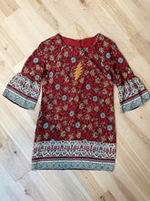 Load image into Gallery viewer, Grateful Bellsleeve Fall Floral Bolt Dress - Size Small (4)