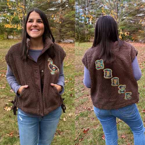 Goose Western Sun Oversized Cozy Sherpa Vest - ONE Size M/L left!