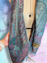 Load image into Gallery viewer, Sparkly Deep Teal and Magenta STS9 Paisley Pashmina