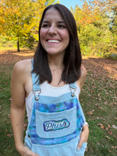 Load image into Gallery viewer, Tie Dye and Corduroy Phish Overall Jumper/Dress - One Size Small!