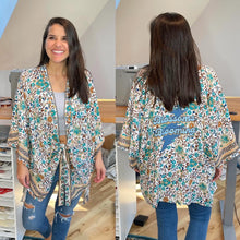 Load image into Gallery viewer, Blossoms Blooming Tie Front Cream Grateful Dead Kimono -One Size Fits Most