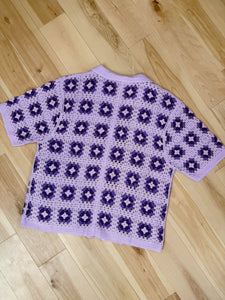 Purple Party Time Crochet Goose Shirt -  ONE Size Small and Medium