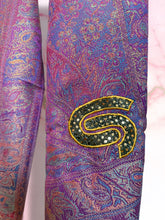 Load image into Gallery viewer, Sparkly Deep Purple, Blue and Pink STS9 Paisley Pashmina