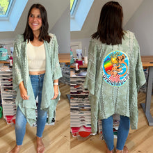 Load image into Gallery viewer, Grateful Ice Cream Kid Sage Zig Zag Kimono - One Size