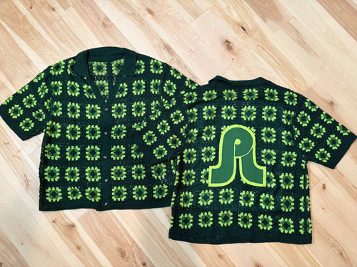 Dazed and Confused Pretty Lights Crochet Style Party Shirt - ONE Men’s Large!