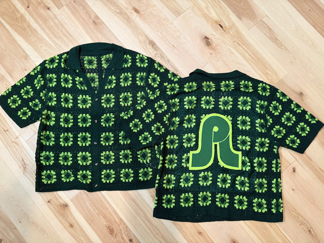 Dazed and Confused Pretty Lights Crochet Style Party Shirt - ONE Men’s Large!