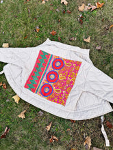 Load image into Gallery viewer, Quilted Oatmeal Phish Kantha Quilt Jacket - ONE left, fits a Med/Lrg OR Large!