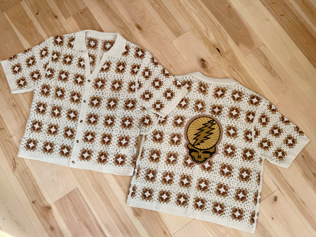 Cornell ‘77 Steal Your Crochet Style Party Shirt - ONE Men’s XL left