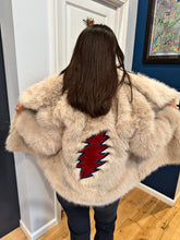 Load image into Gallery viewer, Blue and Red Grateful Dead Faux Fur and Velvet Jacket - One in Each Size Small&gt;XL