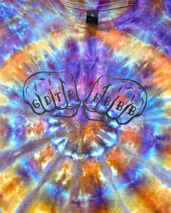 Going Down The Road Feeling Bad Bad Bad Grateful Dead Inspired VibrantTie Dye Tee - Size Large