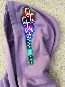 Rock N Roll Phish / Velvet Underground Drippy Tie Dye Purple Dancing Skeleton Hoodie