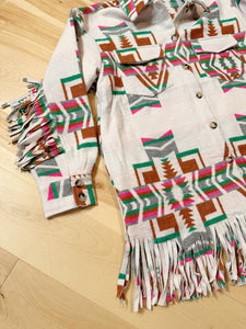 Grateful Fringy Southwest Stealie Jacket Shirt - Size S/M, M/L and L/XL