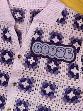 Load image into Gallery viewer, Purple Party Time Crochet Goose Shirt -  ONE Size Small and Medium