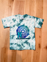 Load image into Gallery viewer, YOUTH Teal Tie Dye N is for Nonagon Infinity King Gizzard and the Lizard Wizard Tee -  YOUTH XS>XL