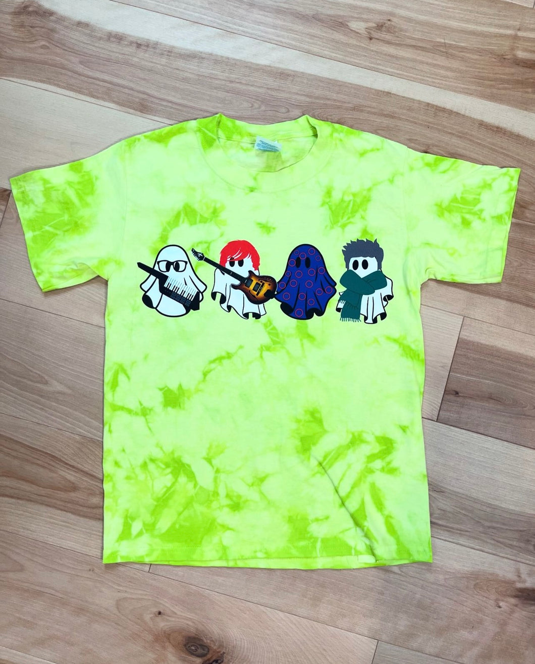 YOUTH Ghostbuster Green Tie Dye Phish Ghost Cuties Tee - One YOUTH Small left!