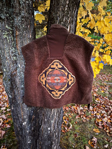 Steal Your Oversized Cozy Pendleton Inspired Sherpa Vest - Size S/M, M/L and L/XL
