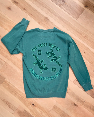 2.0 Stealth Green Surrender to the Flow Phish Comfort Colors Crewneck- Unisex Sizes S>2XL