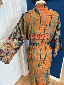 Goose Tie Dye Silk Kimono - Size Sm>L/XL