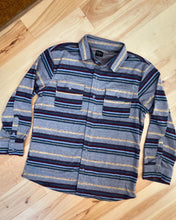 Load image into Gallery viewer, Suuuuper Soft Striped Dire Wolf Grateful Dead Flannel Shirt - One Men’s Size XL left!