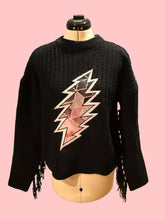 Load image into Gallery viewer, Fringy Geometric Grateful Bolt Sweater - One Size M/L left!