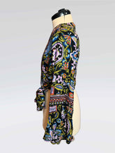 Load image into Gallery viewer, The Stella Blue Grateful Bell Sleeve Wrap Crop Top - Size XS/S, S/M or M/L (LAST TWO!)