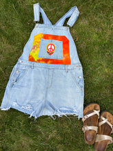 Load image into Gallery viewer, Steal Your Floral Peace Distressed Denim Overalls - One Pair! Size Large