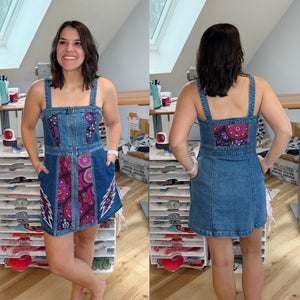 Grateful Tapestry Denim Full Zip Dress -Size Small, Large and XXL left