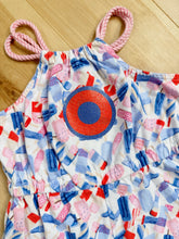 Load image into Gallery viewer, Little Patriotic Pops Sparkly Phish Donut Romper - Size 3T