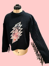 Load image into Gallery viewer, Fringy Geometric Grateful Bolt Sweater - One Size M/L left!