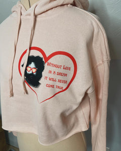 Without Love in a Dream Jerry Blush Cropped Hoodie - Size Small left!