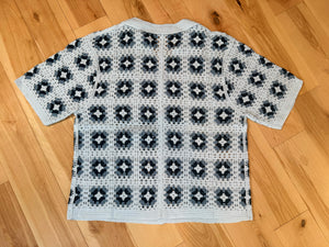 Blue Indian Crochet Widespread Panic Shirt -  ONE Men’s Size Medium and Large!