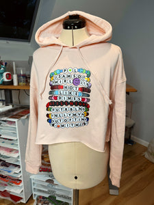 Pretty Lights Blush Swiftie/Kandi Bracelets Cropped Hoodie - One Size Small!