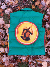 Load image into Gallery viewer, Retro Fuzzy Rainbow Striped Billy Strings Portrait Puffer Vest