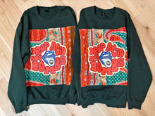 Load image into Gallery viewer, Drop L Not Bombs Forest Green Grateful Kantha Crewneck Sweatshirt - One left, Size Large!