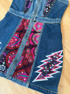 Grateful Tapestry Denim Full Zip Dress -Size Small, Large and XXL left