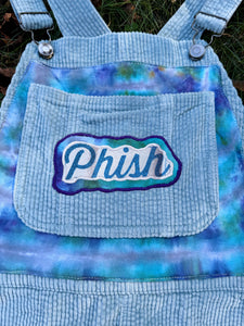 Tie Dye and Corduroy Phish Overall Jumper/Dress - One Size Small!