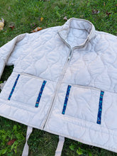 Load image into Gallery viewer, Quilted Oatmeal Goose Tapestry Jacket - One Size L/XL!