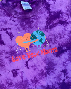 Purple Tie Dye Love Your Mama Kids Tee - Youth S, M and L