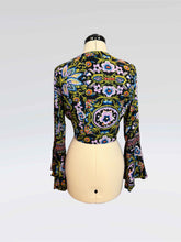 Load image into Gallery viewer, The Stella Blue Grateful Bell Sleeve Wrap Crop Top - Size XS/S, S/M or M/L (LAST TWO!)